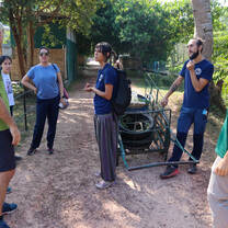 Interns and staff talking