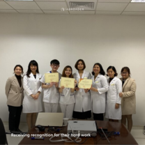 Receiving recognition for their hard work