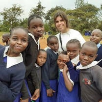 with students