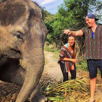 Visiting elephant refuge
