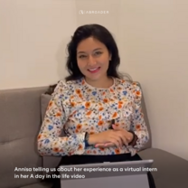Annisa telling us her experience as a virtual intern in her A day in the life video