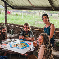 Playing Settlers of Catan at the Marae House