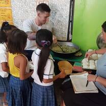 serving food
