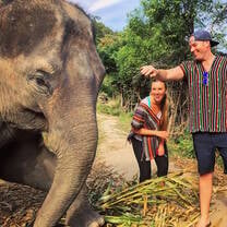 Visiting elephant refuge
