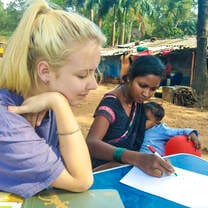 Two women learning
