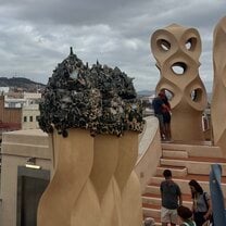 Gaudi sculptures on the roof of La Pedrera