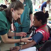 taking blood pressure