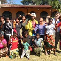 intern with local women of Zambia