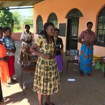 female empowerment intern during a workshop with Zambian women