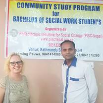 Emily Braley, graduate student of University of Florida and Prabin Khanal, Executive Director of PISC-Nepal. She came as a volunteer under Community Study Program