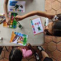 girls painting how to respect turtles