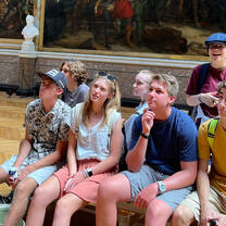 Students at a museum