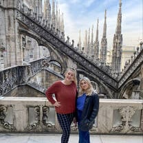 Girls posing in Europe