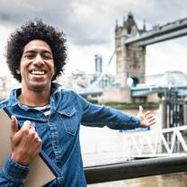 FIE London student at Tower Bridge 
