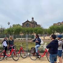 group of cyclists in barcelona