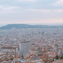 Traveler overlooking Barcelona