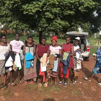Sanitary wear beneficiaries with clothing donations 