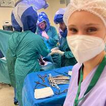Students shadowing surgeons in Rome, Italy