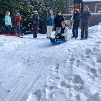 Sledding fun in the mountains