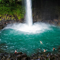 Rustic Pathways waterfall in Costa Rica