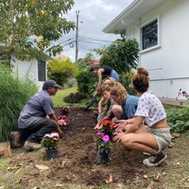 People doing garden work