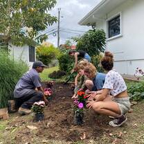 People doing garden work
