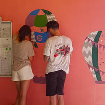 Decorating the entrance of a kindergarten!