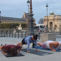 Morning workouts before anyone arrives at La Louvre