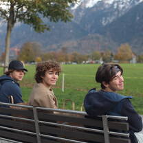 Da boyz enjoying a rest stop on the way to Murren, Switzerland