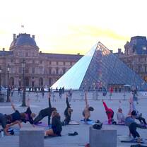 Morning stretching at The Louvre!