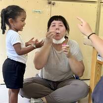 Participant trying food