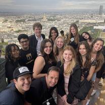 "Family photo" from La Tour Eiffel looking out over Paris
