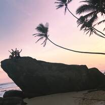 A rock and a sunset
