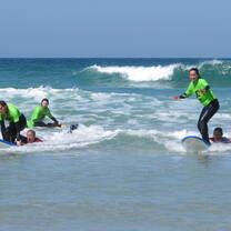 Surfing on the English coast