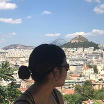 Participant looking at city