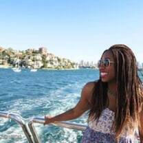 CEA CAPA student on boat in Sydney Harbor in Sydney, Australia