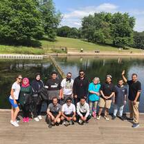 Walkin in the park with students