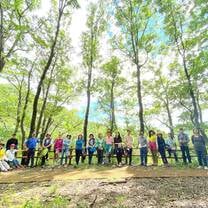 Group photo in the forest