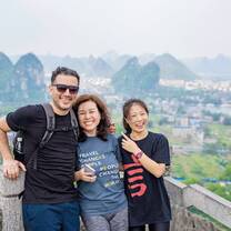 young people after a hike in guilin