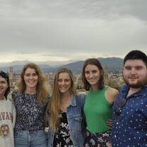 Students on a multi-day excursion outside of Rome
