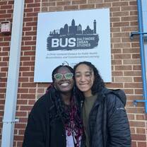 Students at the Baltimore Urban Studies building