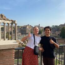 Students in front of Roman Ruins