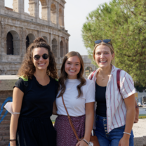 Students in front of the Colosseum