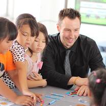 A teacher in his classroom