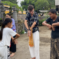 Intern learning traditional Balinese dance 