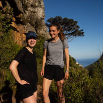Volunteers enjoy a Table Mountain hike.