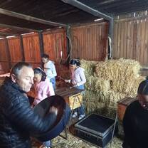 Eco group learning to play some marimbas