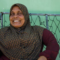 Maldivian lady in traditional seat