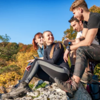 Friends on hiking trail