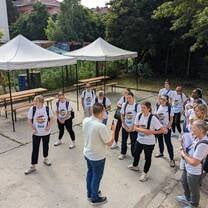 People receiving instructions 